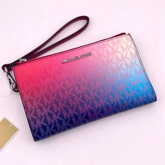 Michael Kors Double Zip Ombre Wallet Wristlet Smartphone Case - Picture 7 of 14